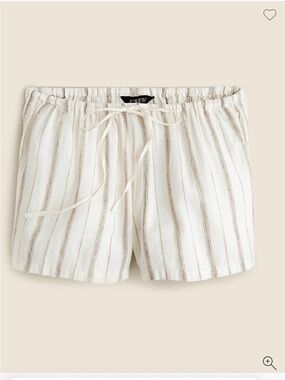 J Crew NWT Featherweight linen-blend beach short in stripe SZ L